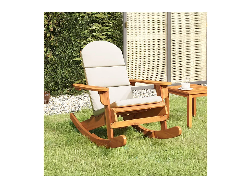 Mecedora Adirondack con cojines de madera maciza de acacia