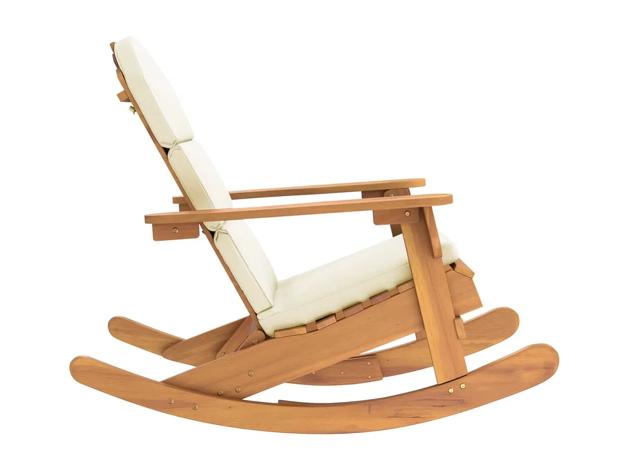 Adirondack schommelstoel met kussens van massief acaciahout