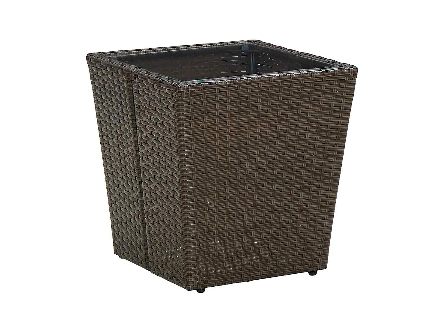 Set da bistrot da giardino 3 pezzi con cuscini in polyrattan marrone