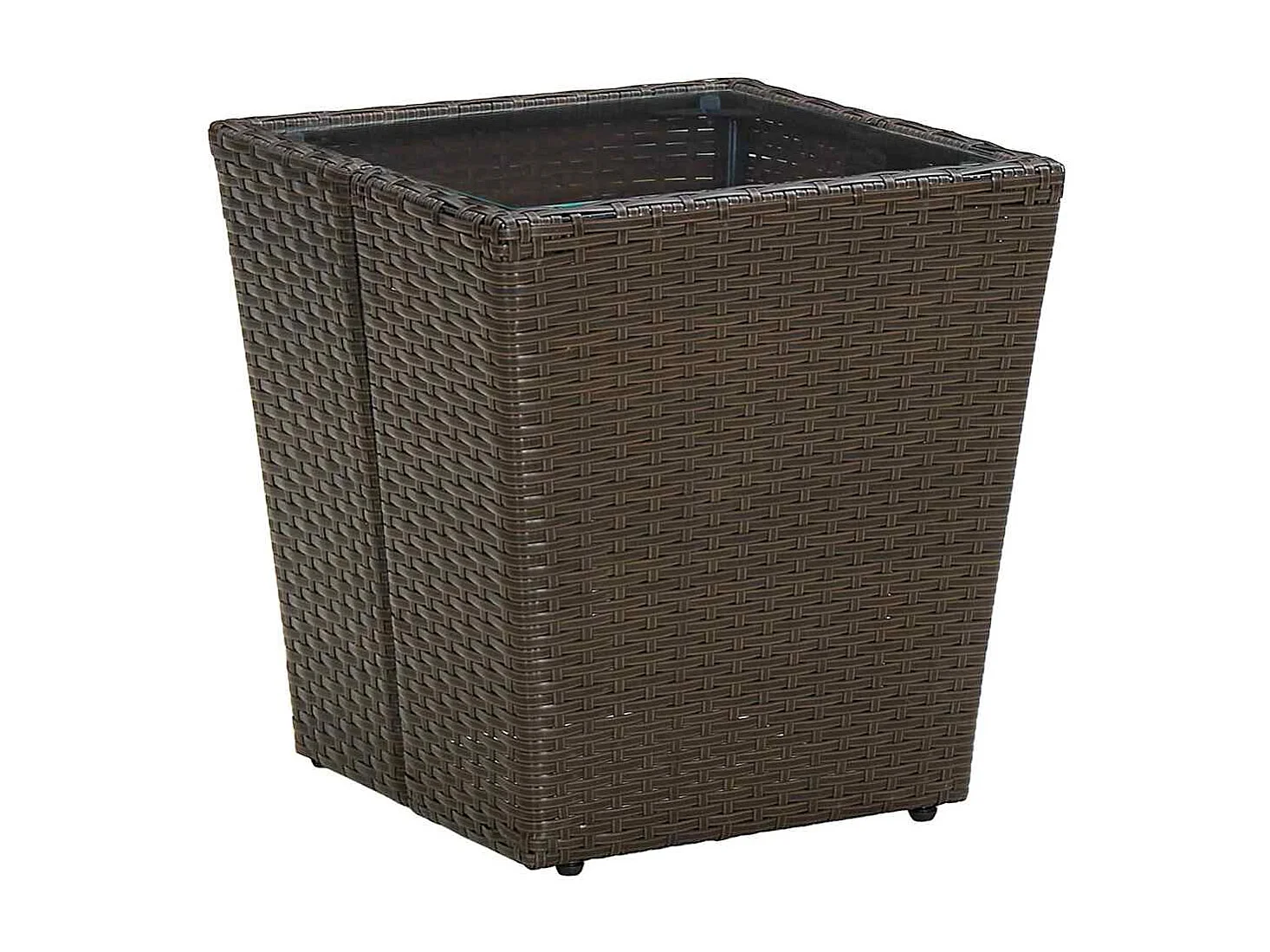 Set de Bistro de Jardin 3 Pièces avec Coussins en Poly Rattan Marron