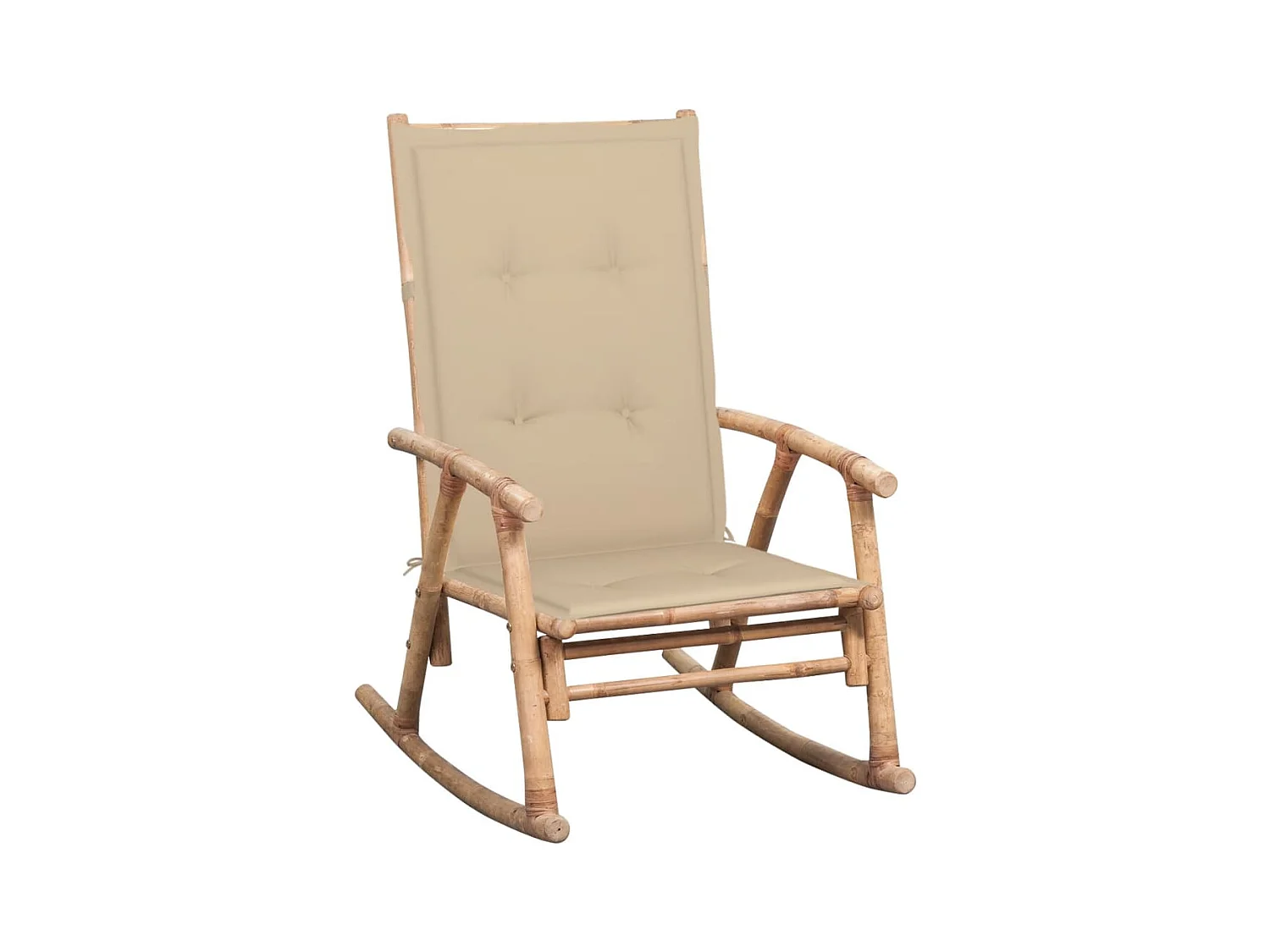 Chaise à bascule avec coussin bambou