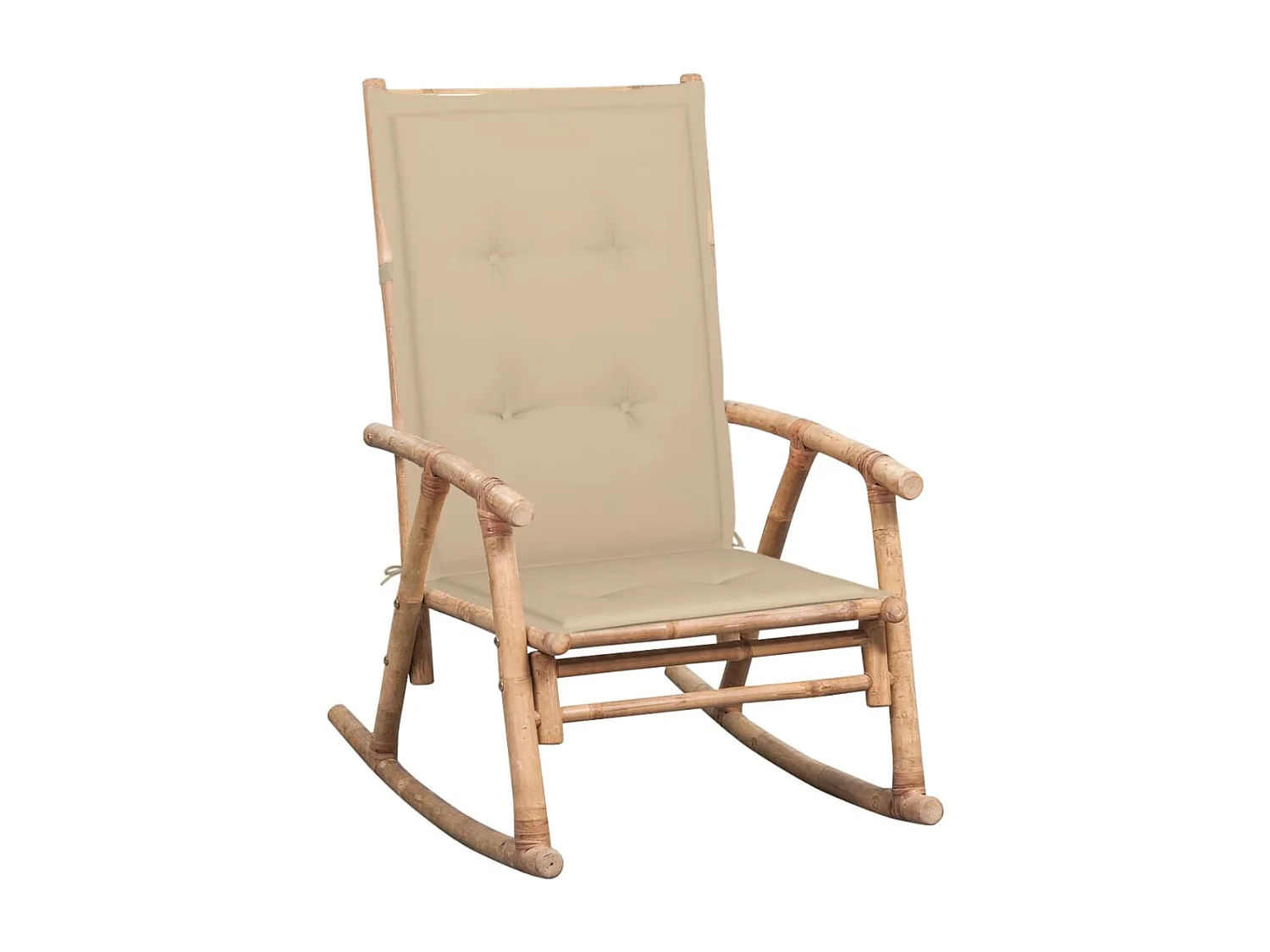 Chaise à bascule avec coussin bambou