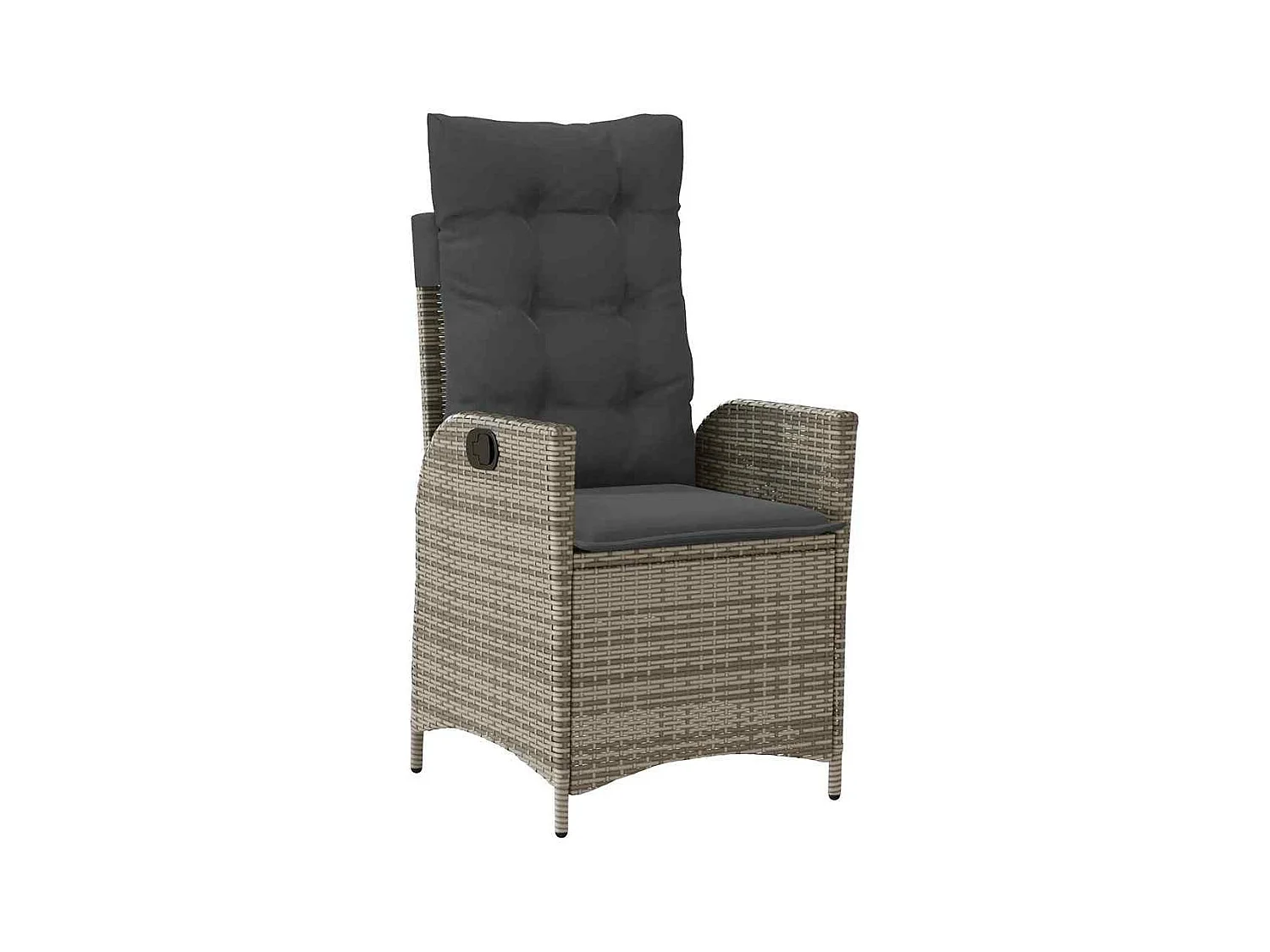 Ensemble de Salle à Manger de Jardin de 5 Pièces avec Coussins Gris Rattan Poly