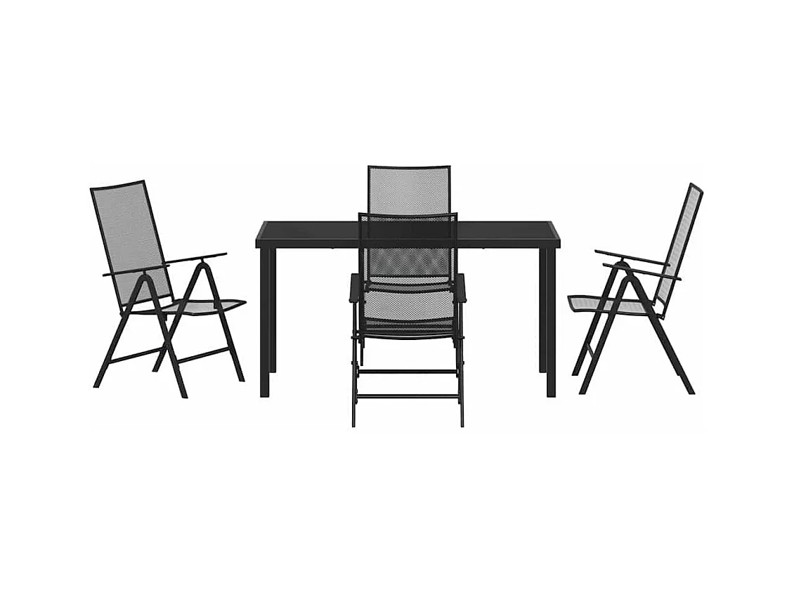 Ensemble de Salle à Manger de Jardin en Acier Anthracite