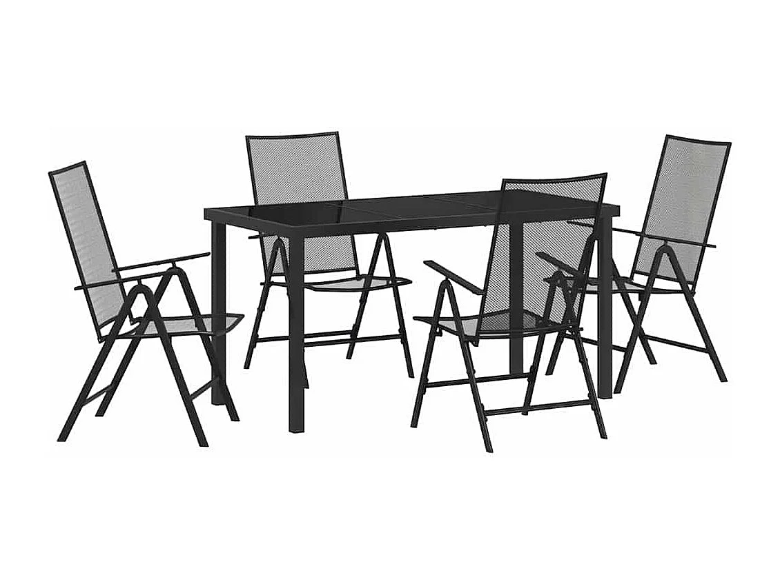 Ensemble de Salle à Manger de Jardin en Acier Anthracite