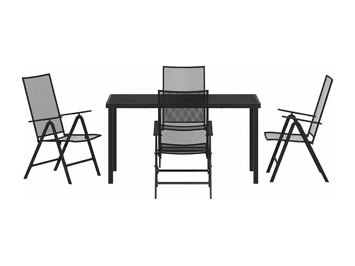 Ensemble de Salle à Manger de Jardin en Acier Anthracite