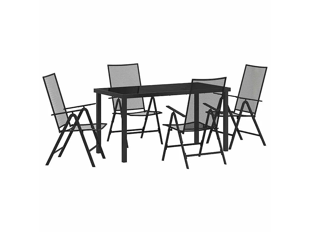 Ensemble de Salle à Manger de Jardin en Acier Anthracite