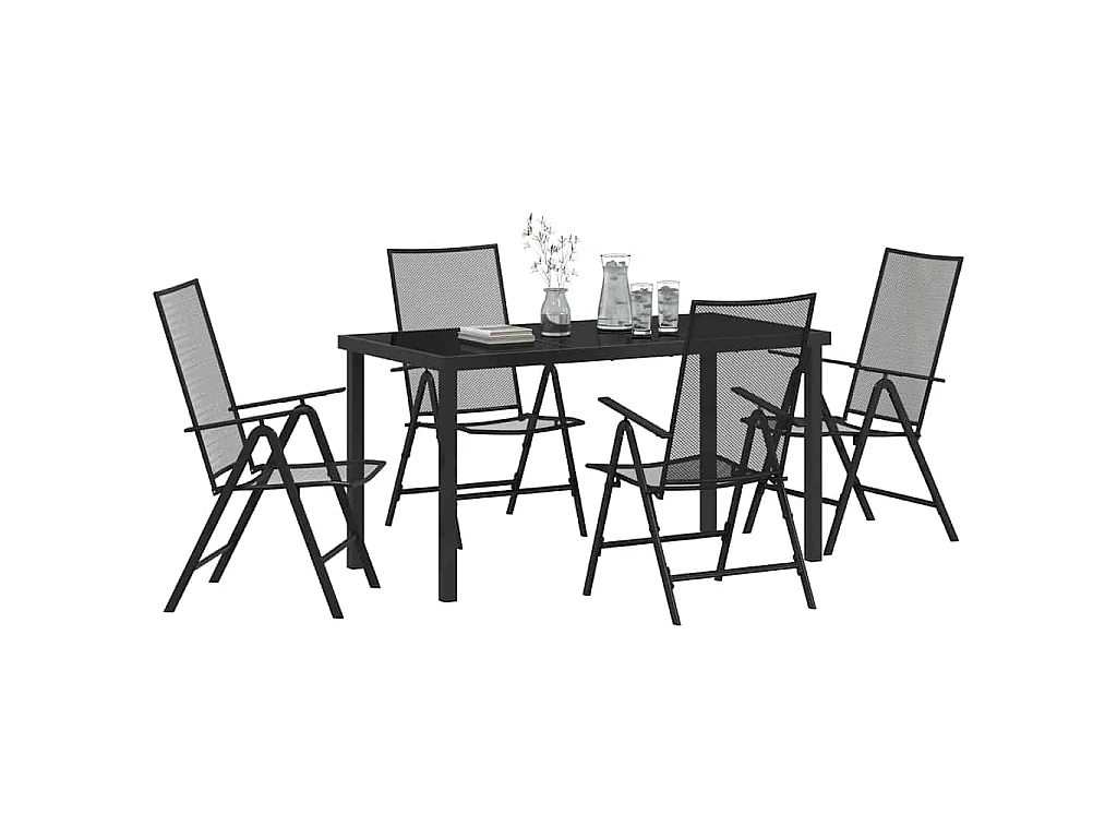 Ensemble de Salle à Manger de Jardin en Acier Anthracite