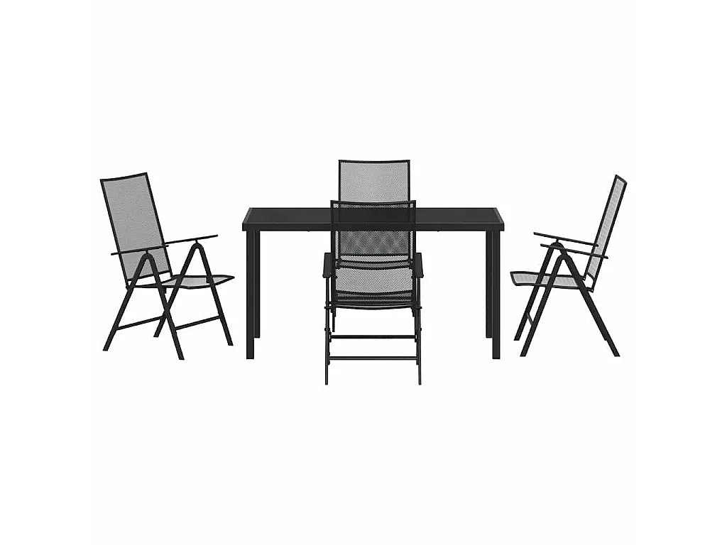 Ensemble de Salle à Manger de Jardin en Acier Anthracite