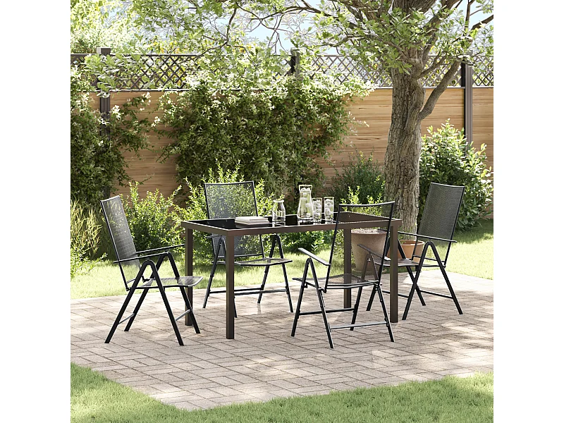 Set da pranzo da giardino in acciaio antracite