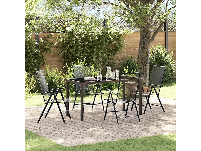 Set da pranzo da giardino in acciaio antracite