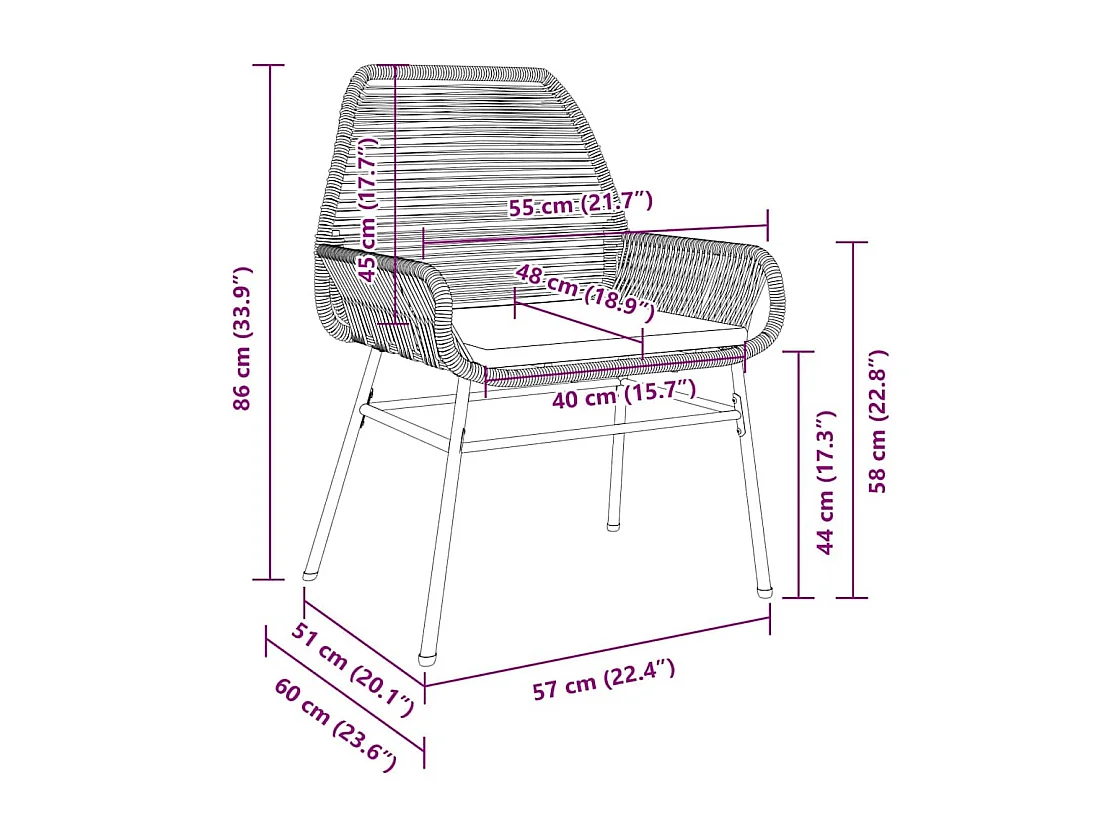 Ensemble de Salle à Manger de Jardin de 5 Pièces avec Coussins Gris Poly Rattan