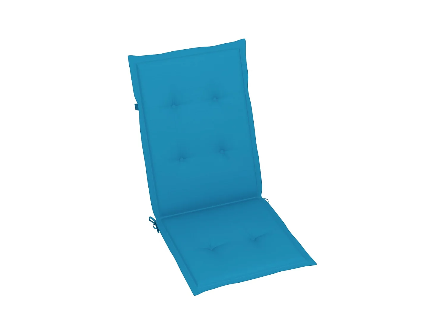 Chaises de jardin lot de 4 avec coussins bleu Bois teck solide