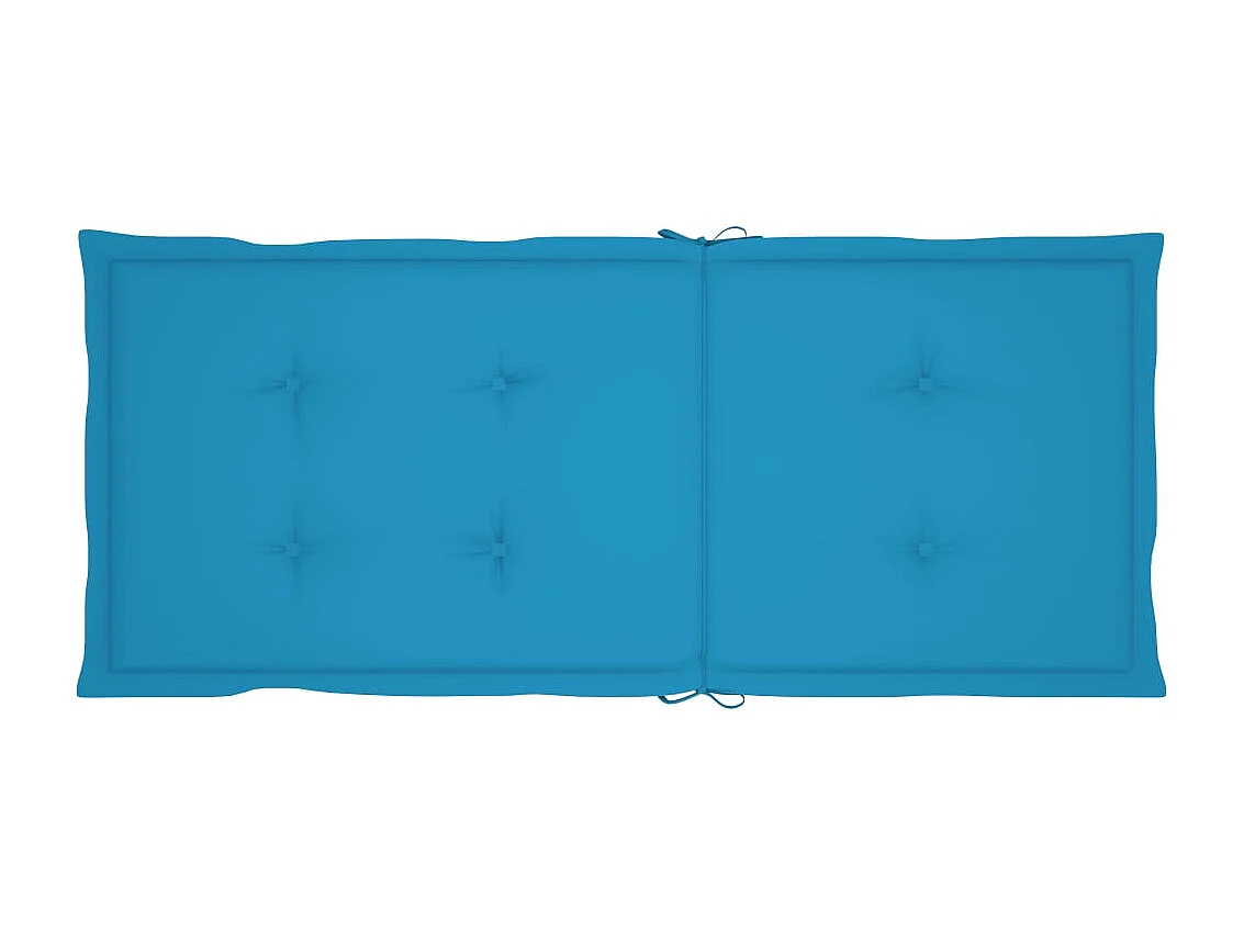 Chaises de jardin lot de 4 avec coussins bleu Bois teck solide