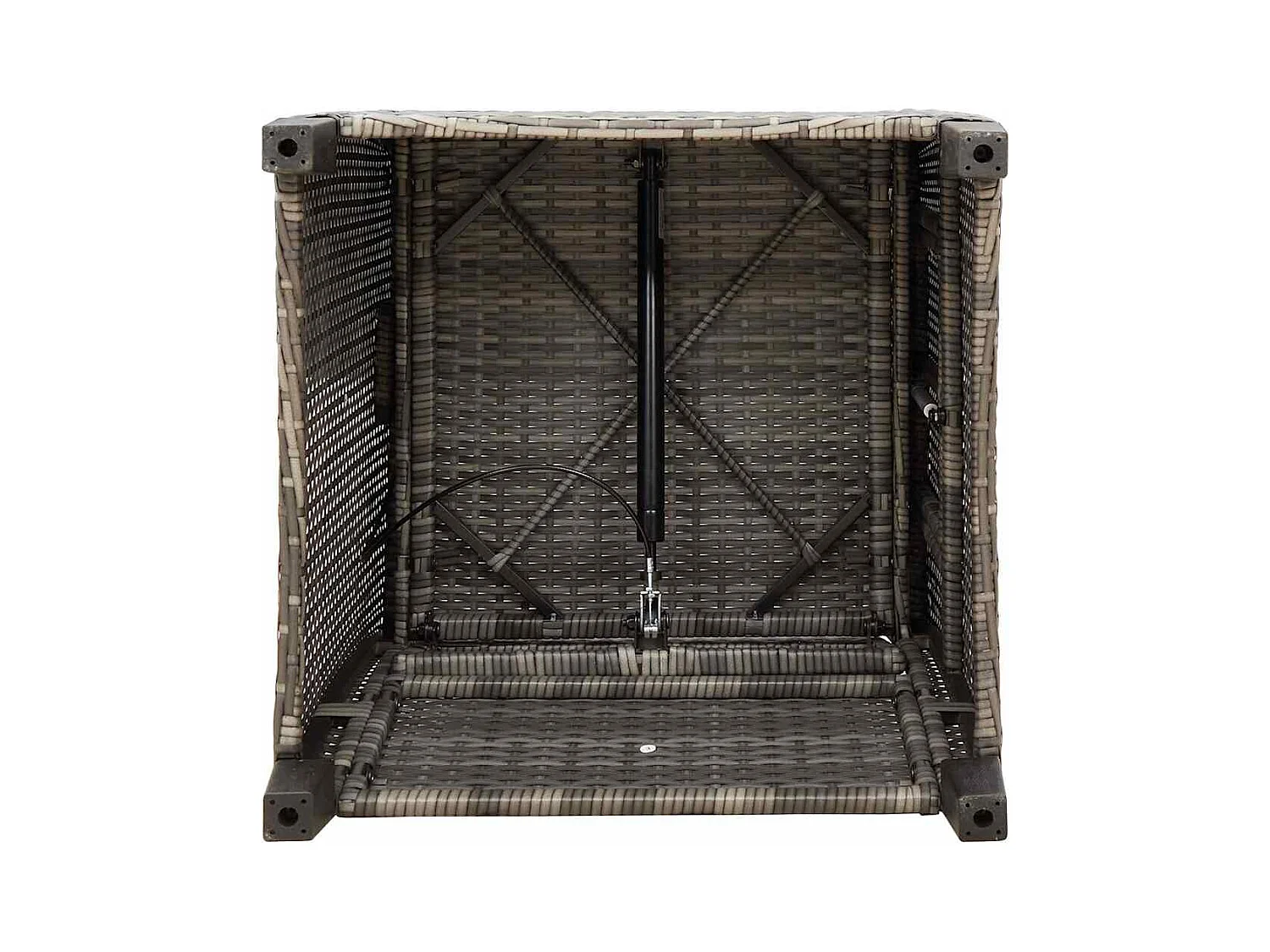 Chaise de jardin inclinable avec table d'appoint gris polyrotin