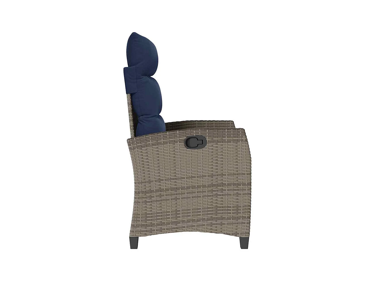 Chaise de jardin inclinable avec table d'appoint gris polyrotin