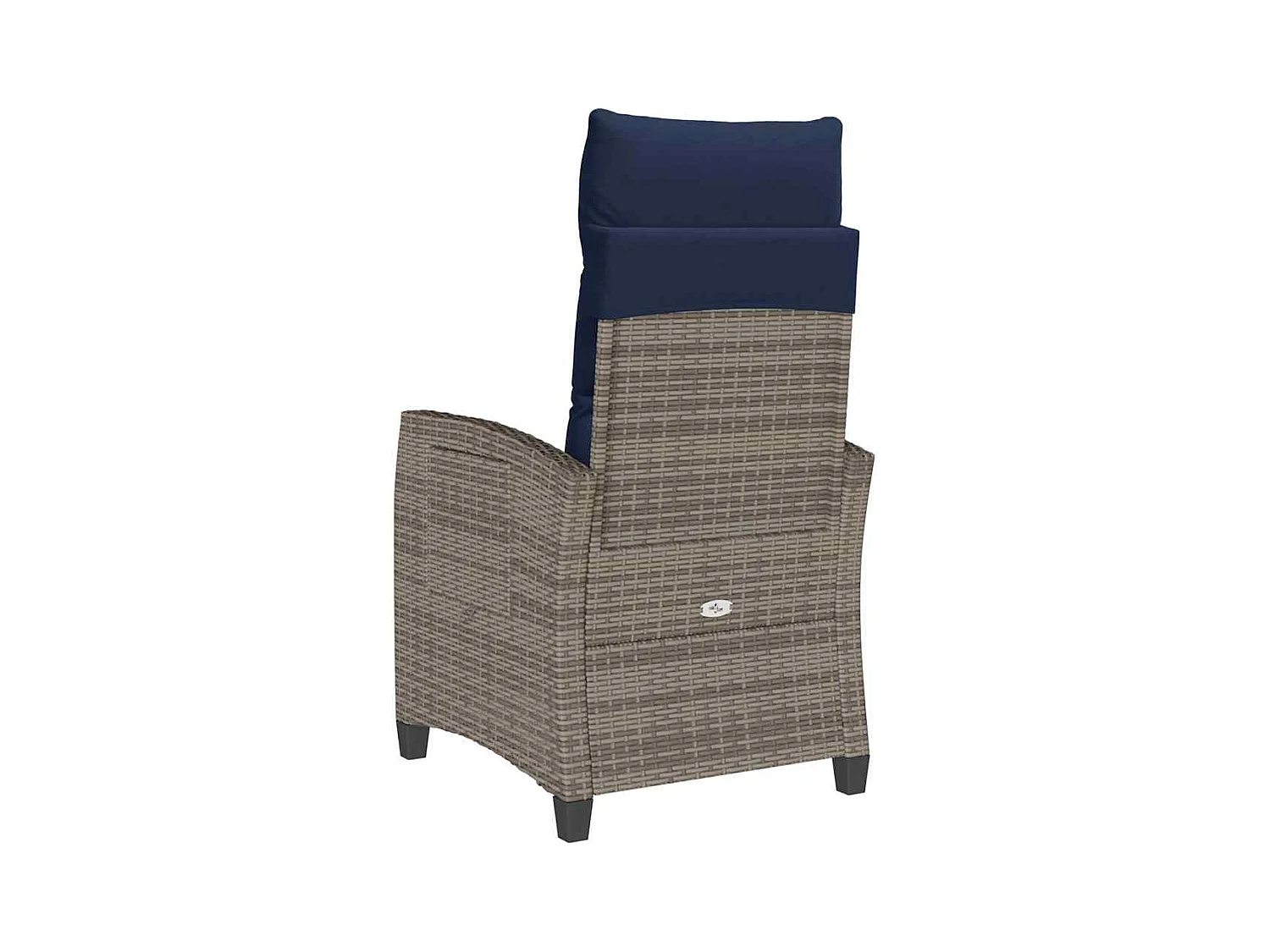 Chaise de jardin inclinable avec table d'appoint gris polyrotin