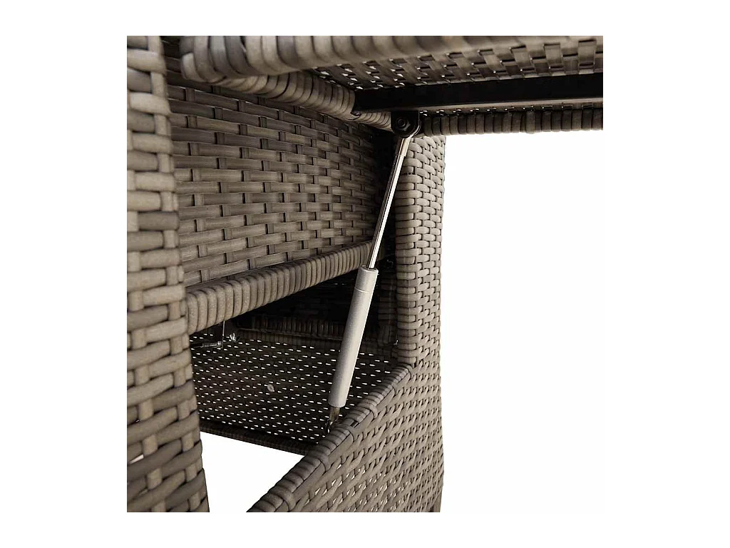 Chaise de jardin inclinable avec table d'appoint gris polyrotin