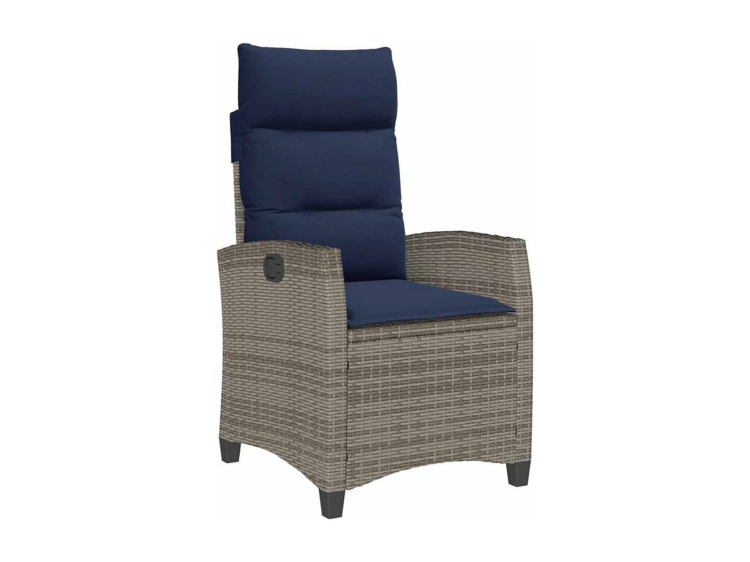 Chaise de jardin inclinable avec table d'appoint gris polyrotin