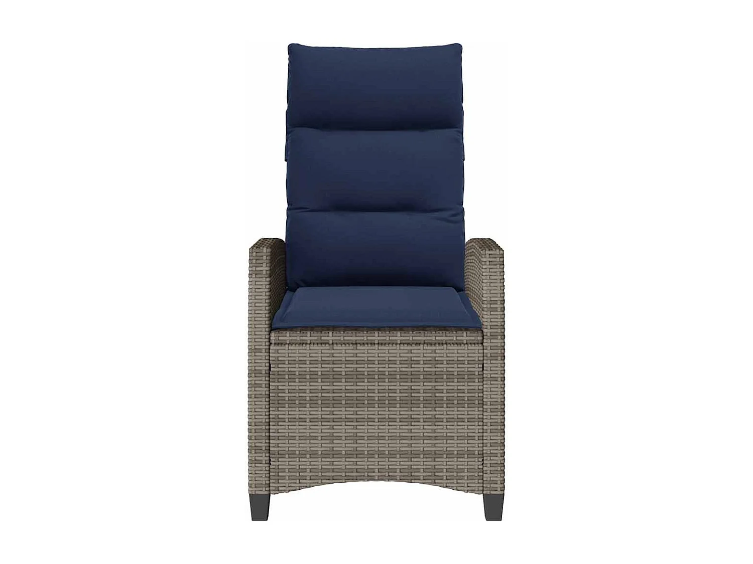 Chaise de jardin inclinable avec table d'appoint gris polyrotin