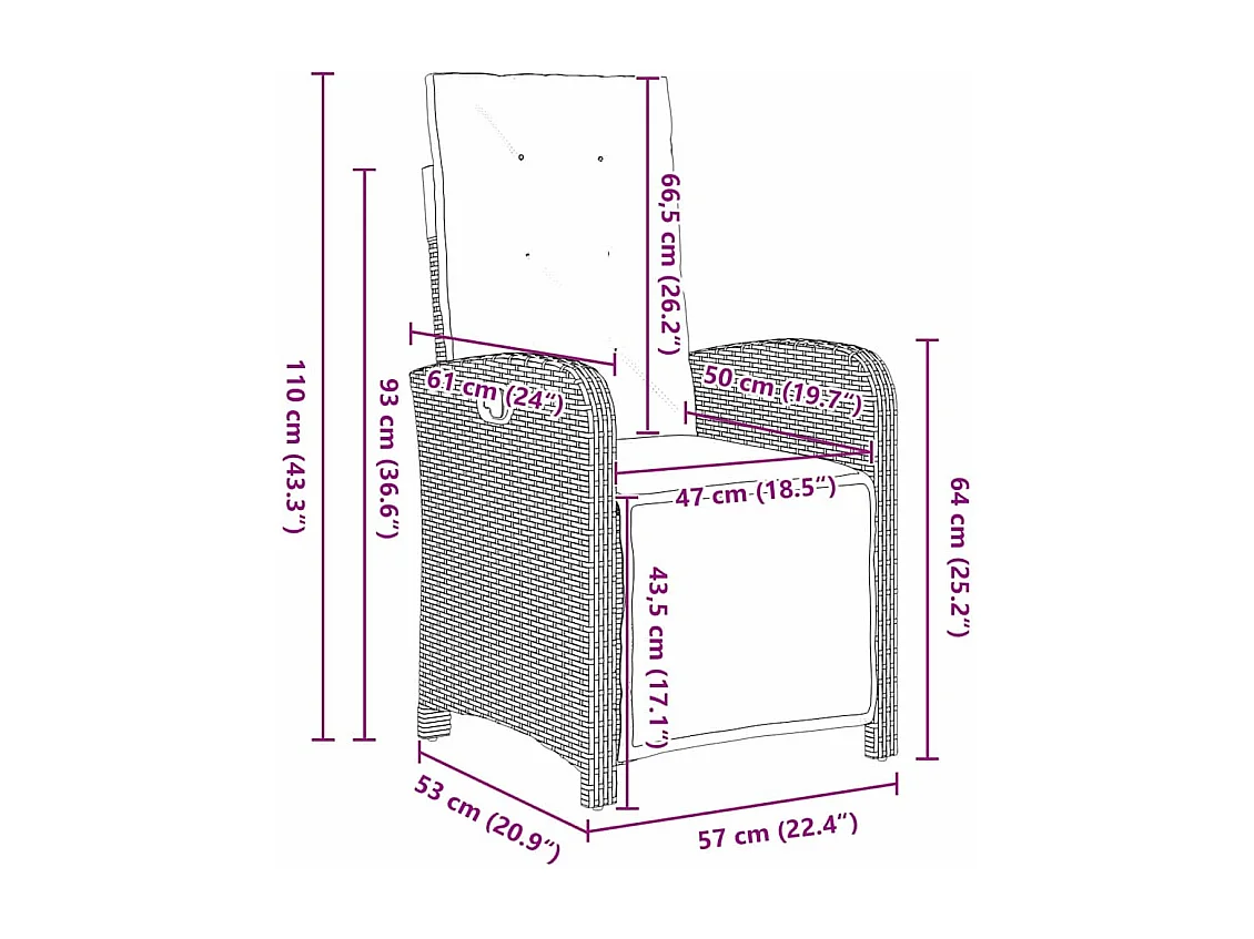 5-delige tuinset met beige polyrotan kussens