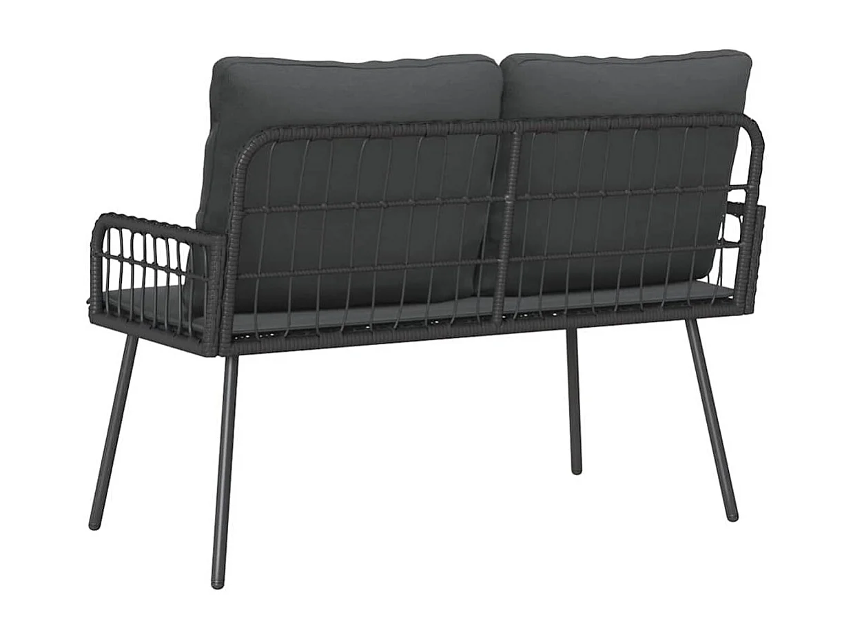 Banc de jardin Noir 114x64x78 cm Poly Rattan