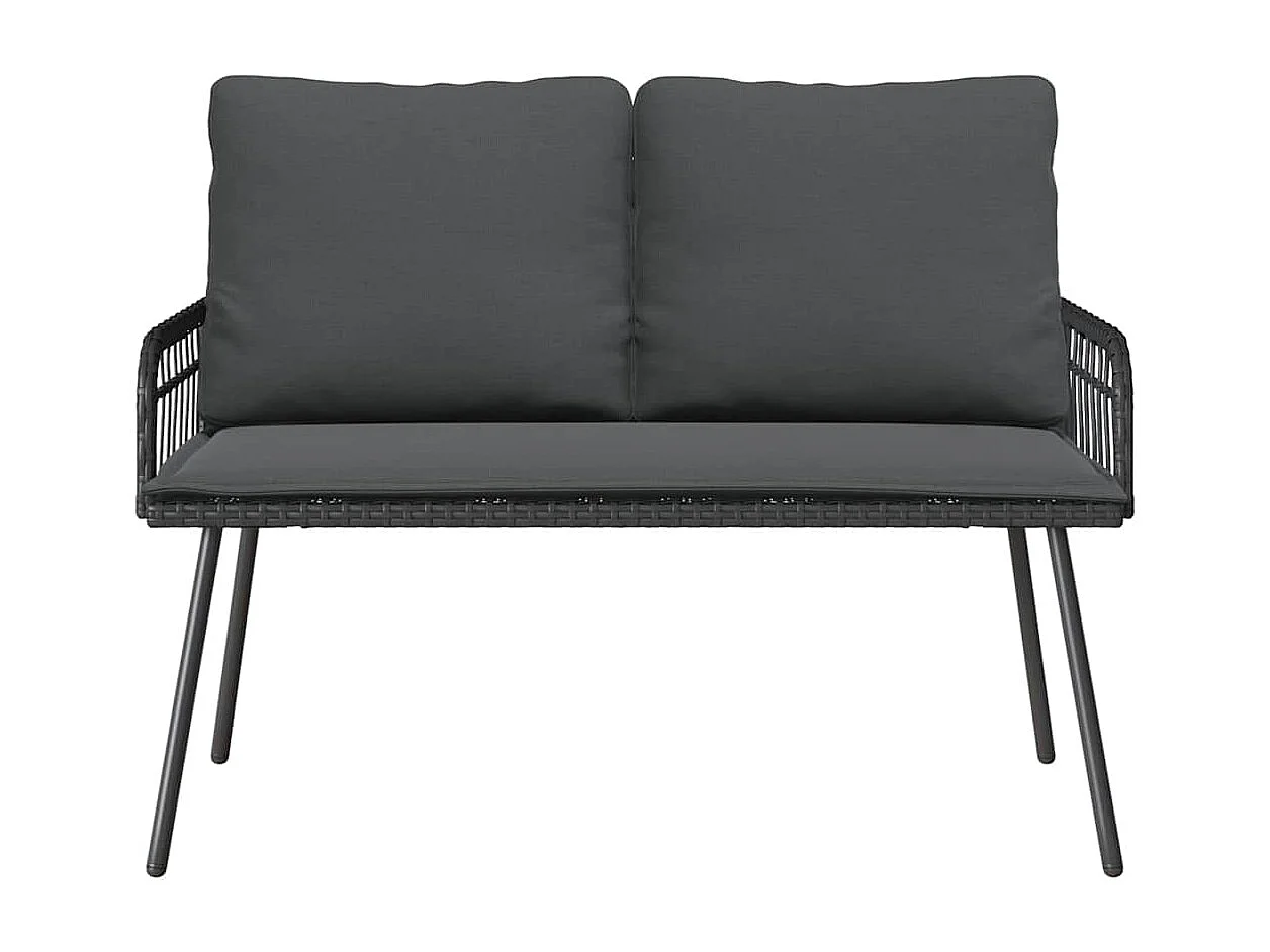 Banc de jardin Noir 114x64x78 cm Poly Rattan