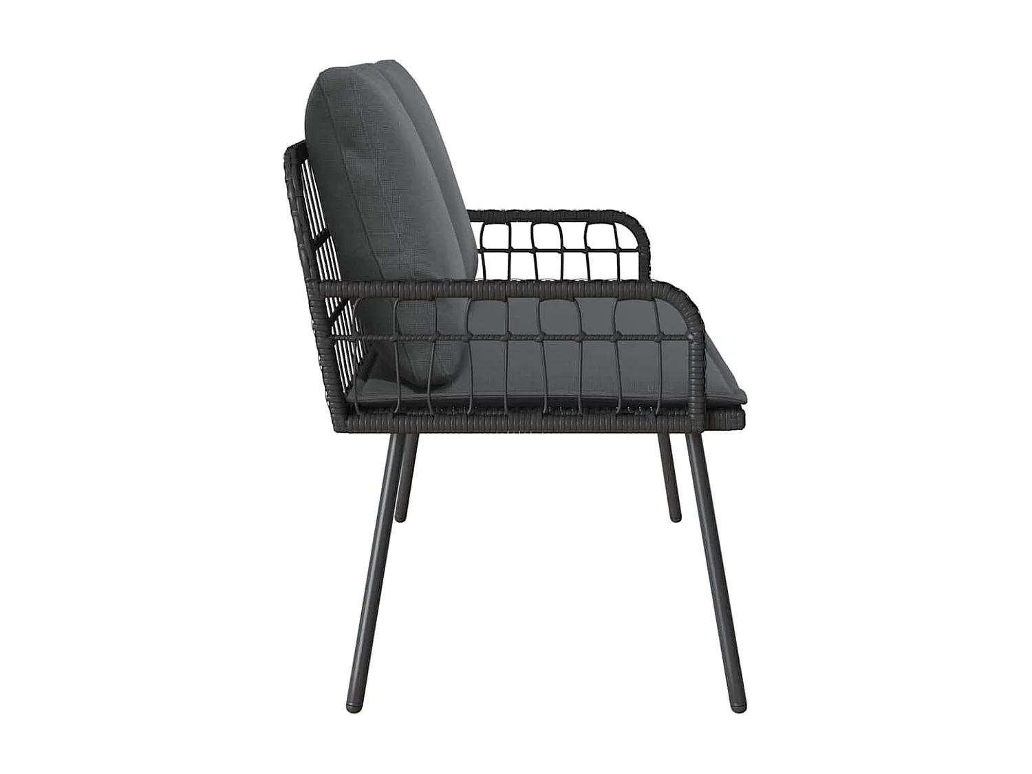 Banc de jardin Noir 114x64x78 cm Poly Rattan