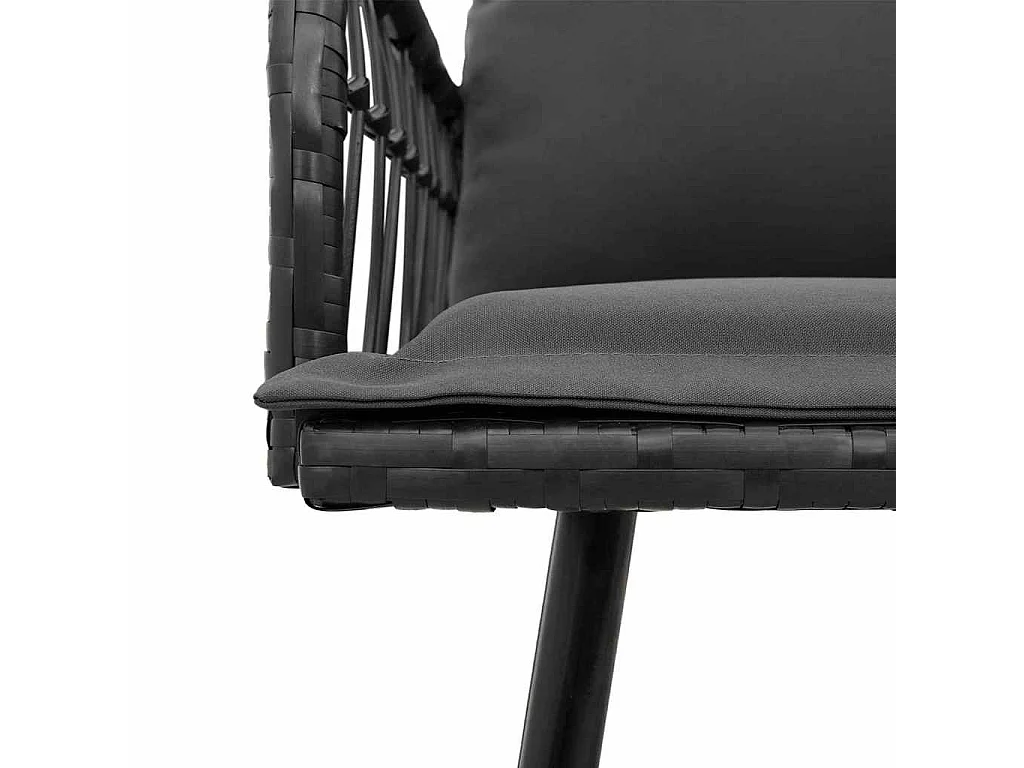 Banc de jardin Noir 114x64x78 cm Poly Rattan