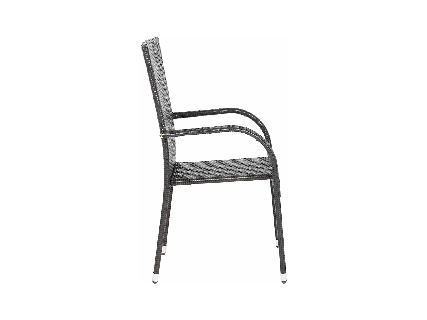 Set di 4 sedie impilabili da esterno in resina marrone e vimini