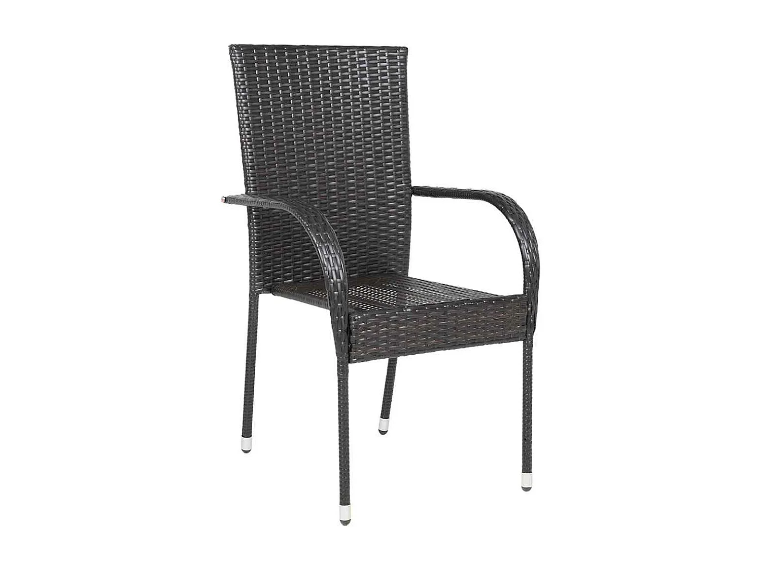 Chaises empilables d'extérieur lot de 4 Résine tressée Marron