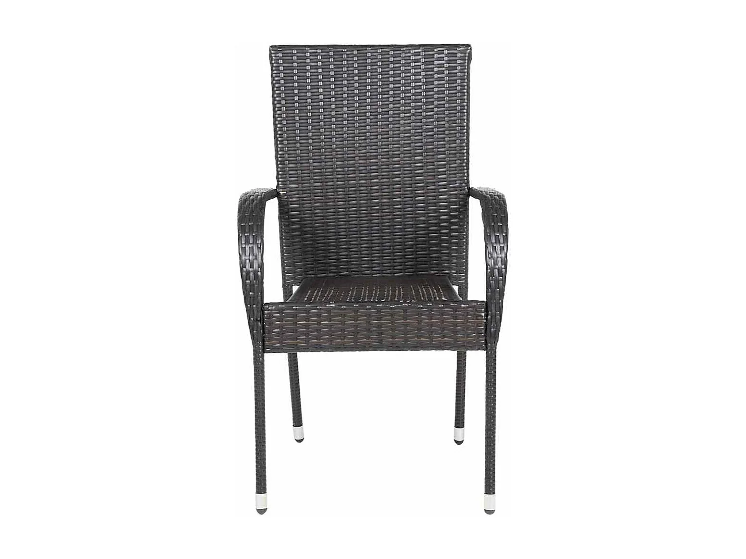 Chaises empilables d'extérieur lot de 4 Résine tressée Marron