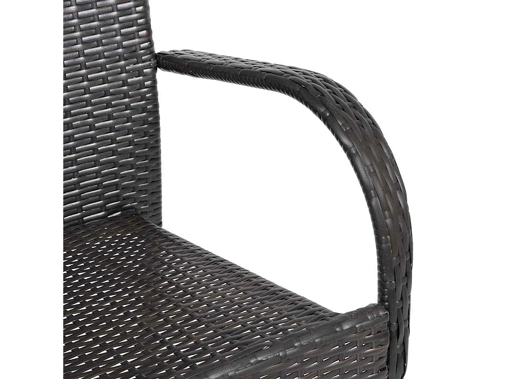 Chaises empilables d'extérieur lot de 4 Résine tressée Marron