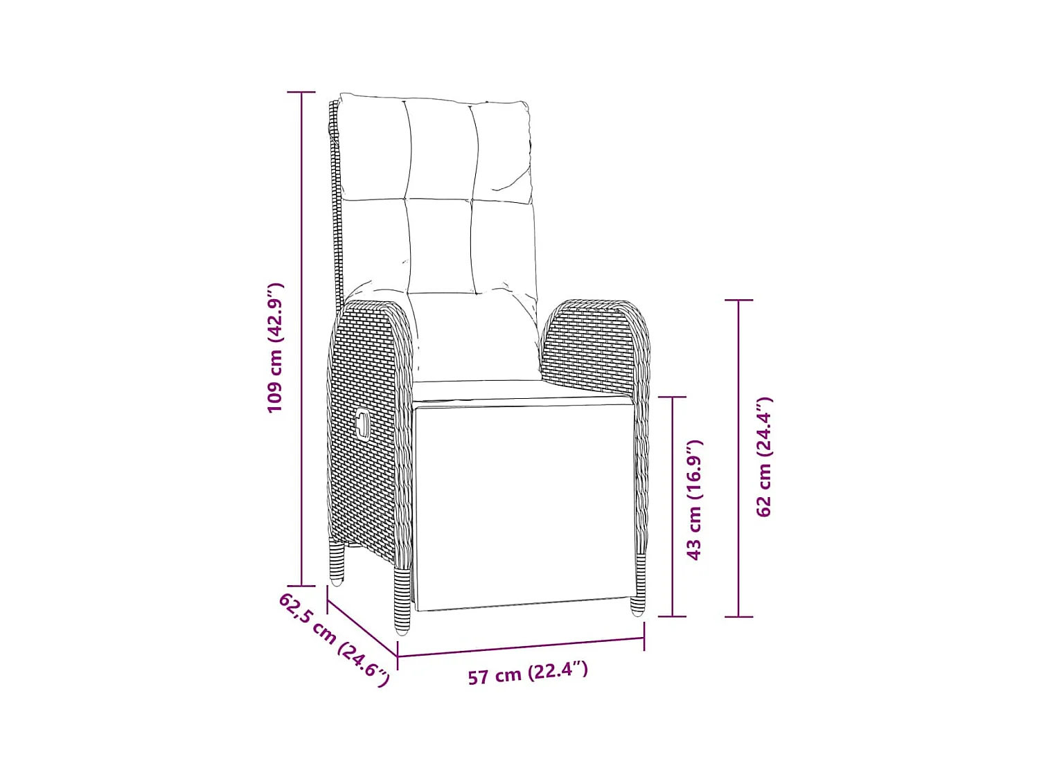 Set da pranzo da giardino 5 pezzi con cuscini in rattan sintetico nero