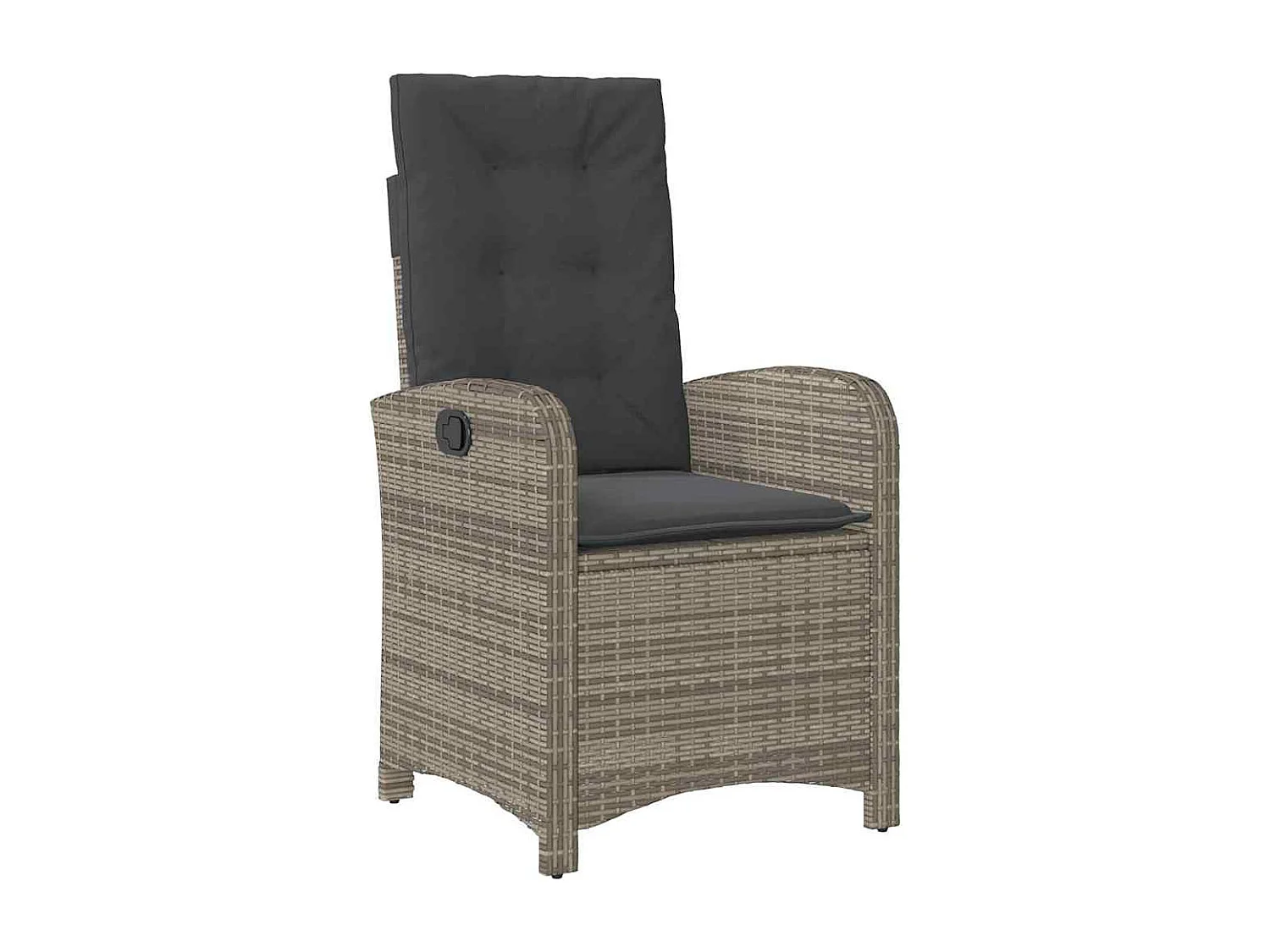 Ensemble de repas de jardin 7 pièces avec coussins gris en rattan