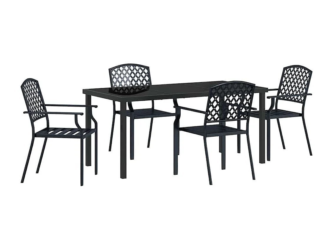 Set da pranzo in acciaio antracite da 5 pezzi