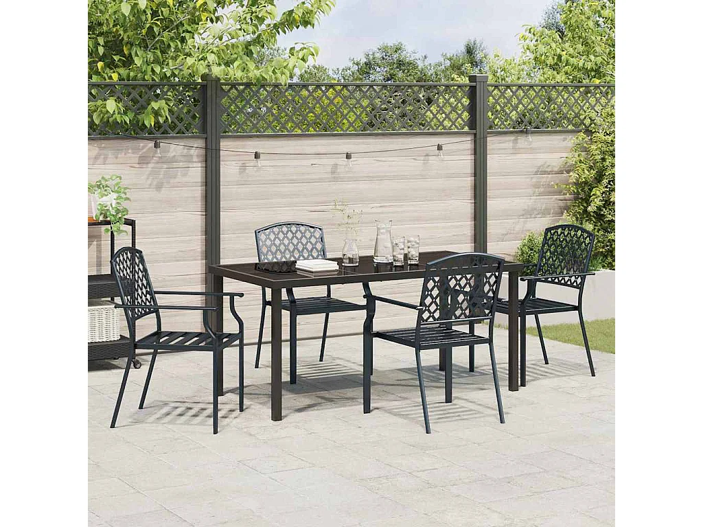 Set da pranzo in acciaio antracite da 5 pezzi