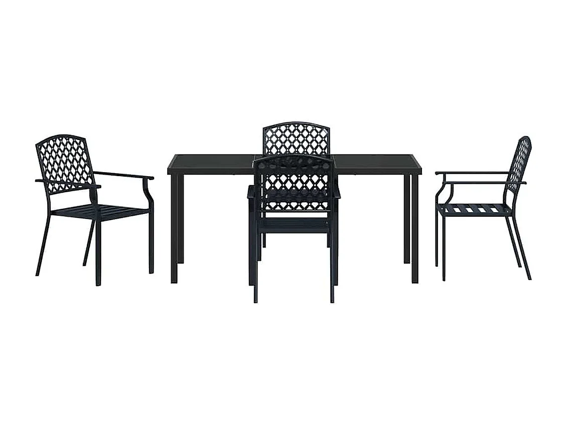 Set da pranzo in acciaio antracite da 5 pezzi