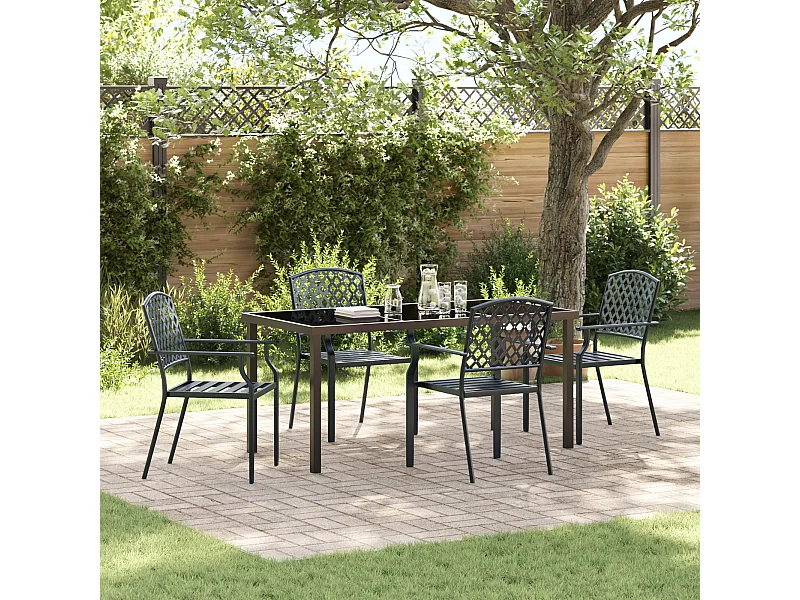 Set da pranzo in acciaio antracite da 5 pezzi