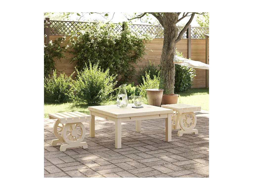 Repose-pieds de jardin lot de 2 bois de sapin massif