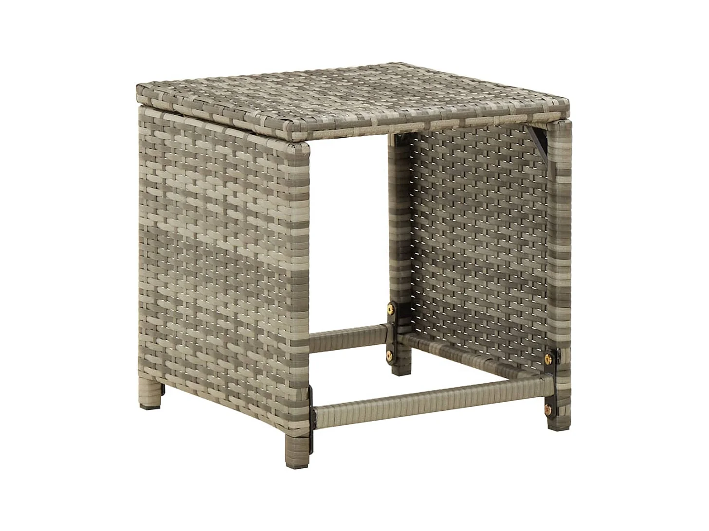 Tabourets de jardin lot de 4 avec coussins Résine tressée Gris