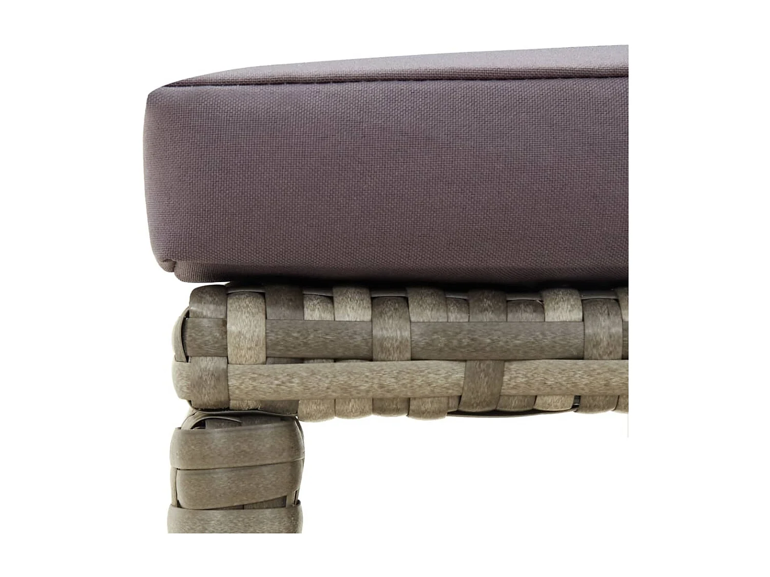 Tabourets de jardin lot de 4 avec coussins Résine tressée Gris