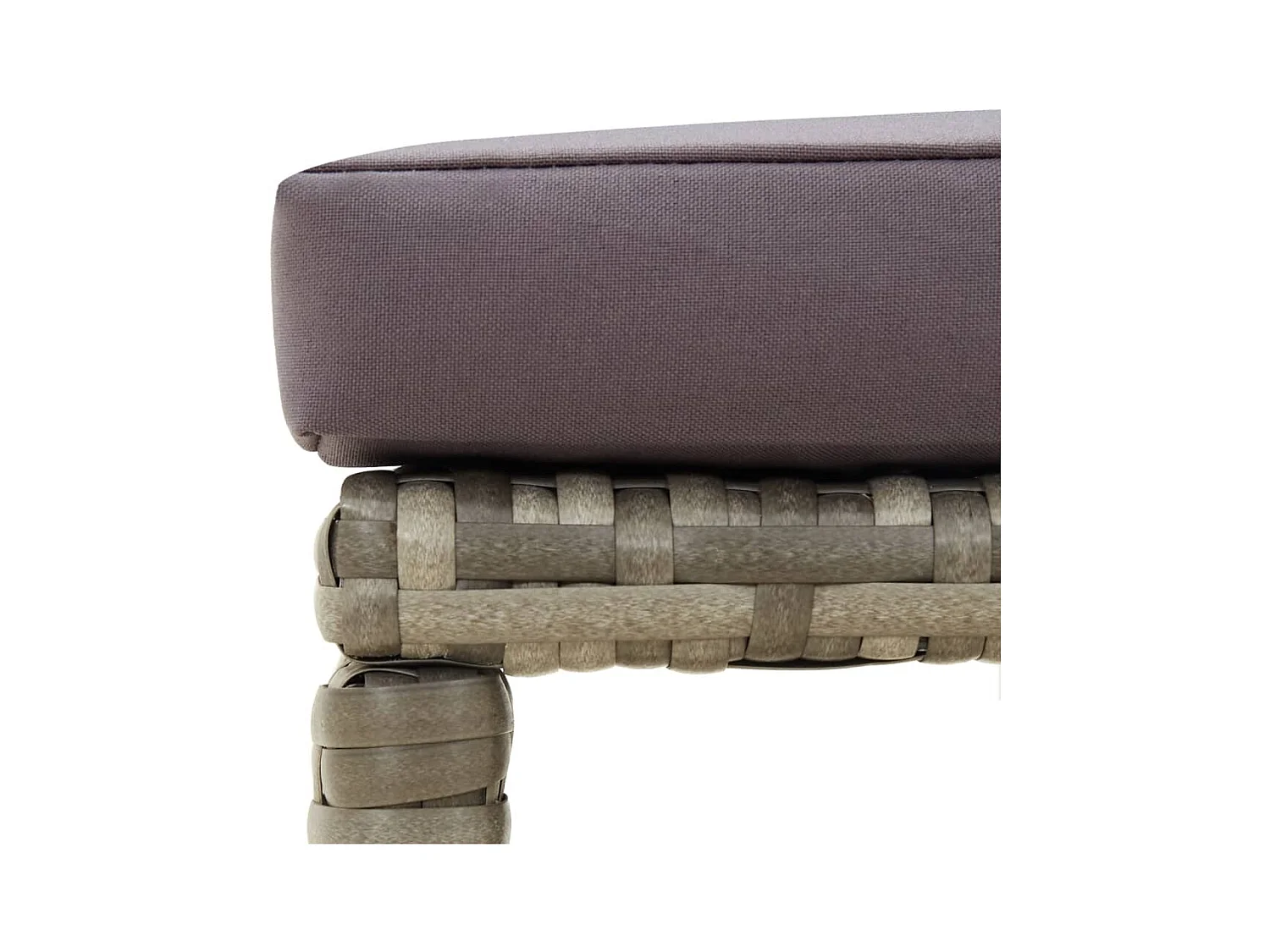 Tabourets de jardin lot de 4 avec coussins Résine tressée Gris