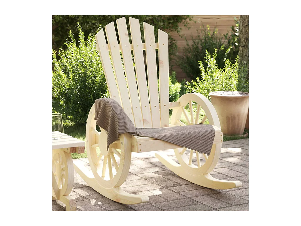 Sedia a dondolo Adirondack in legno massello di abete