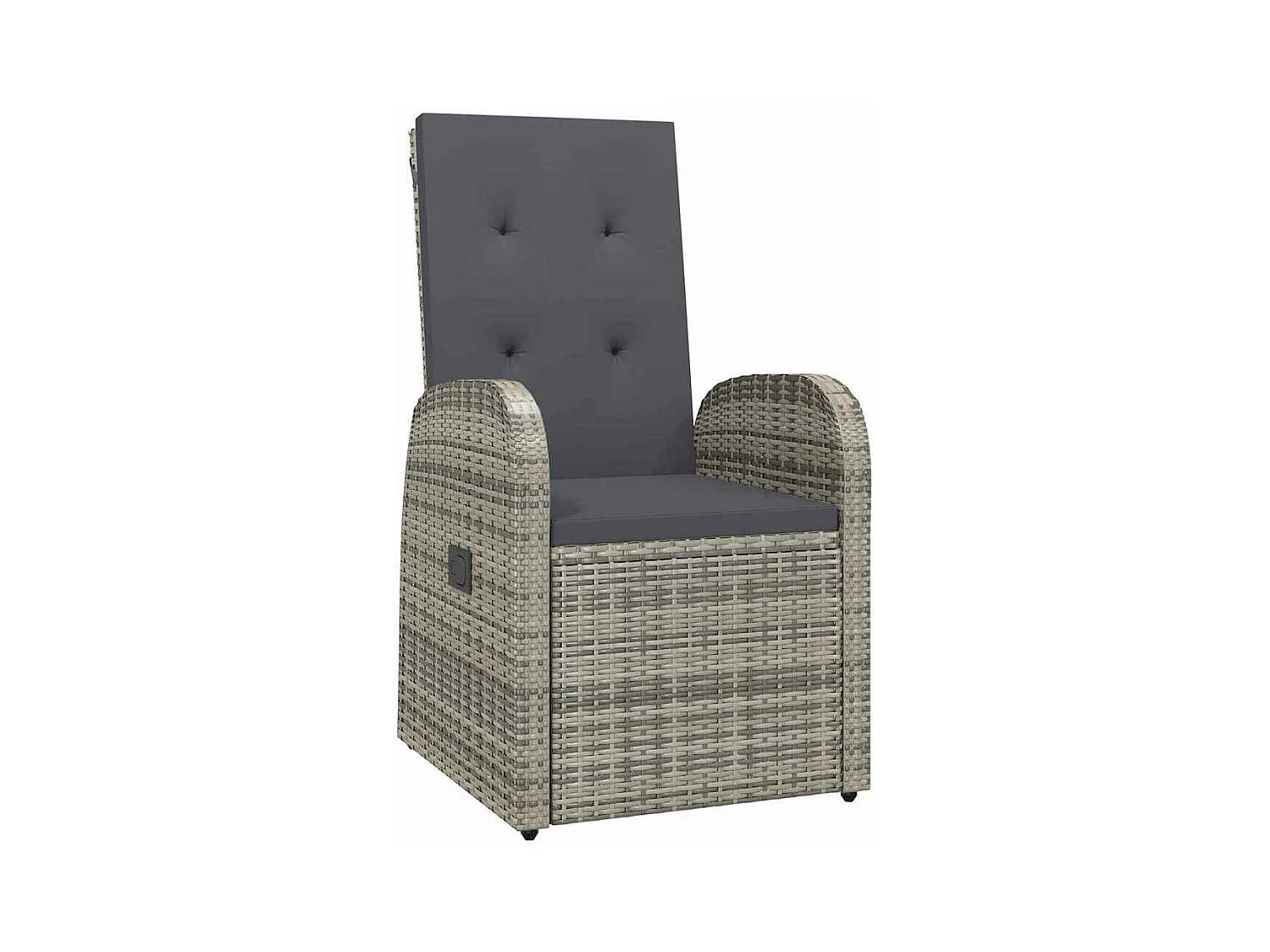 Ensemble de salle à manger de jardin 5 pièces avec coussins en Poly Rattan gris