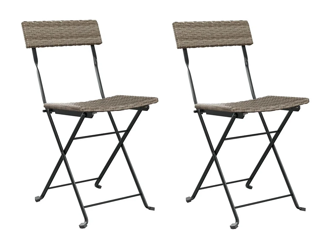 Opvouwbare bistrostoelen set van 2 Grijs Hars riet staal