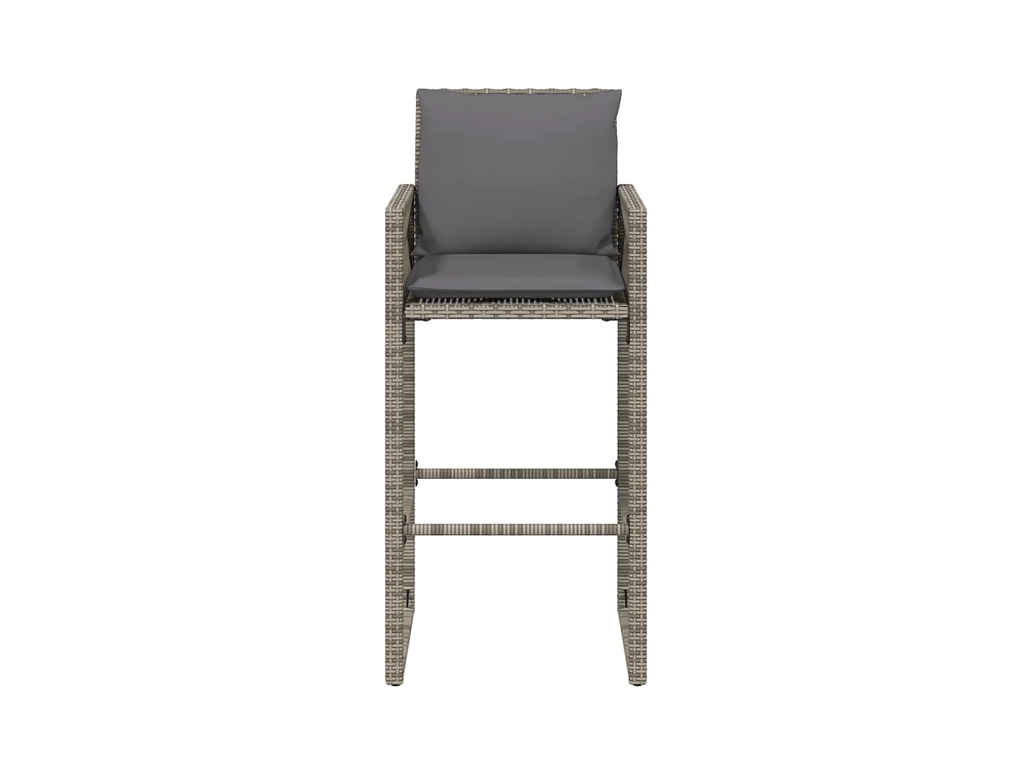 Tuin barkrukken kussens set van 2 grijs geweven hars