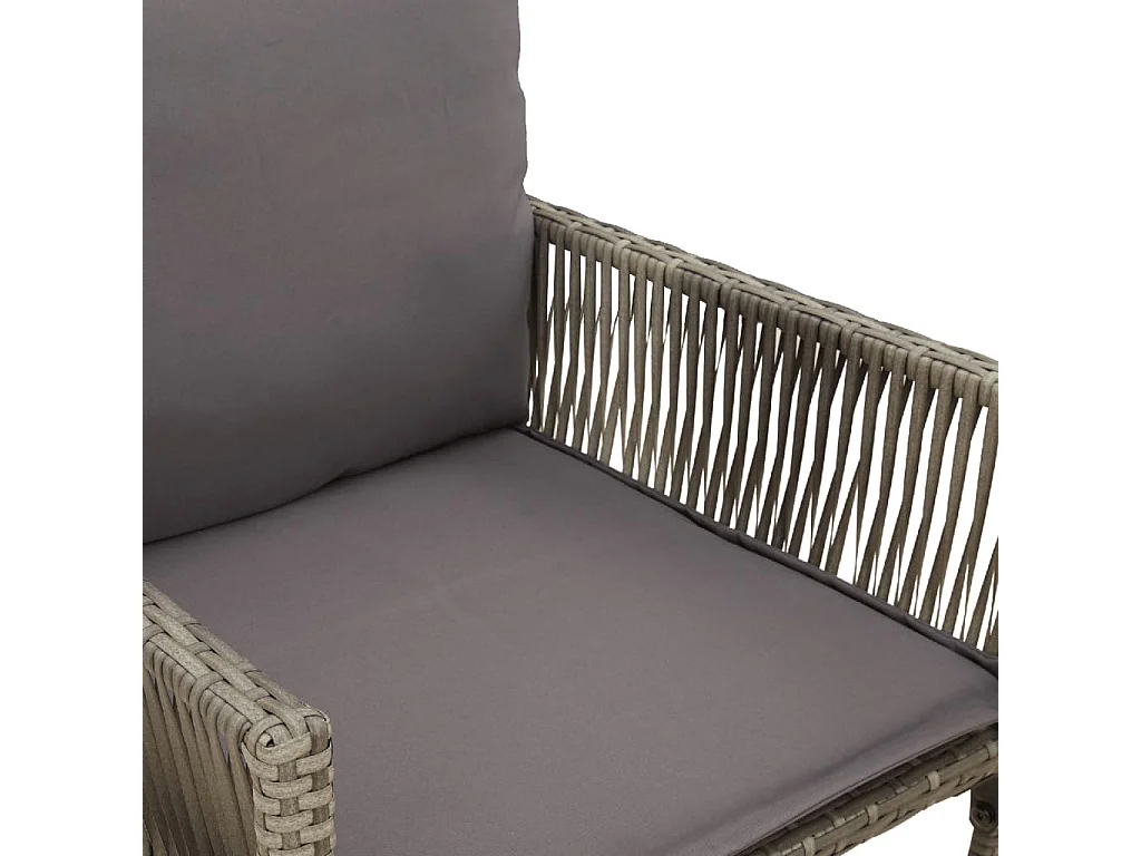 Tabourets de bar jardin coussins lot de 2 gris résine tressée