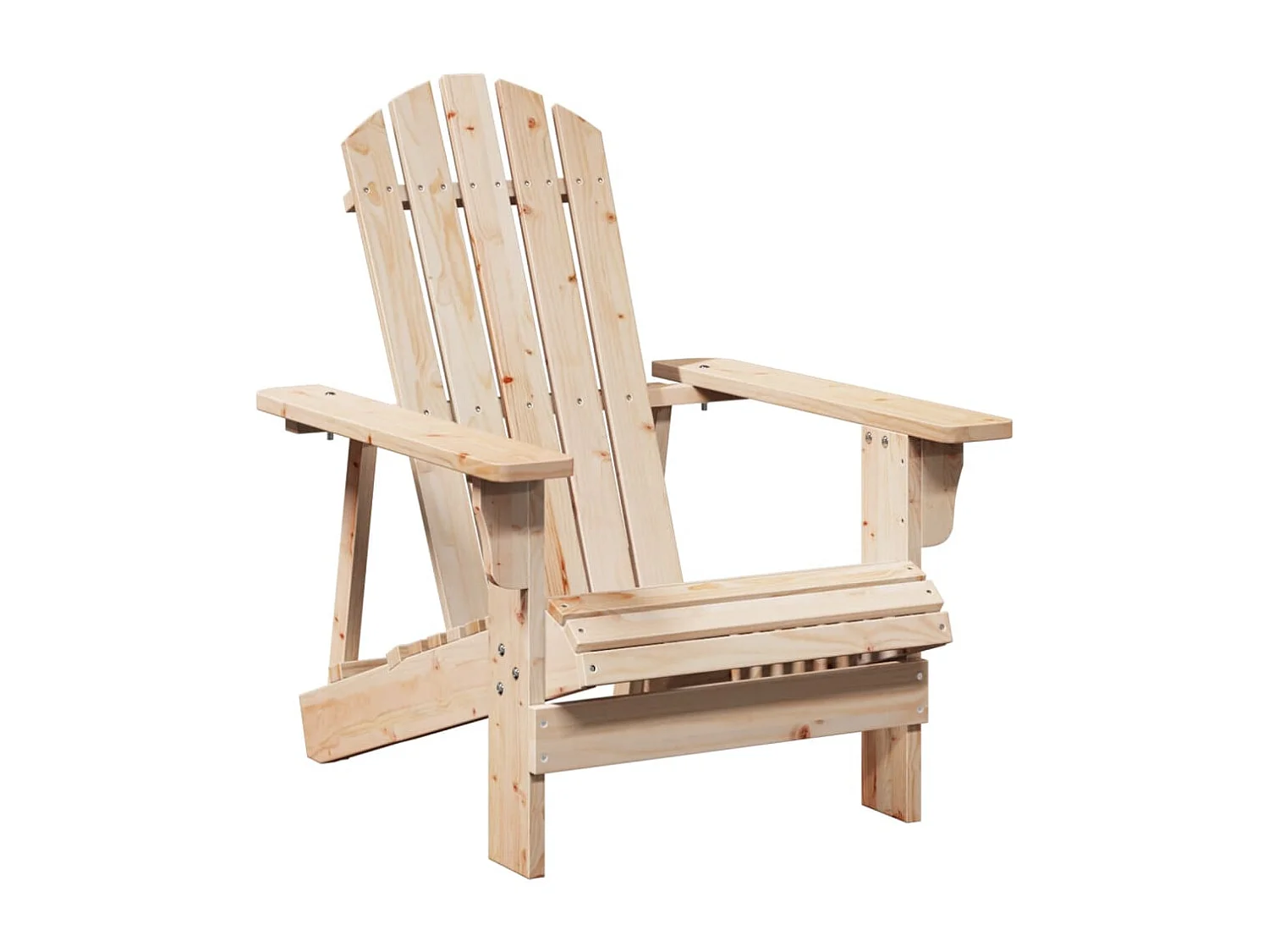Silla Adirondack con otomana en madera maciza de abeto