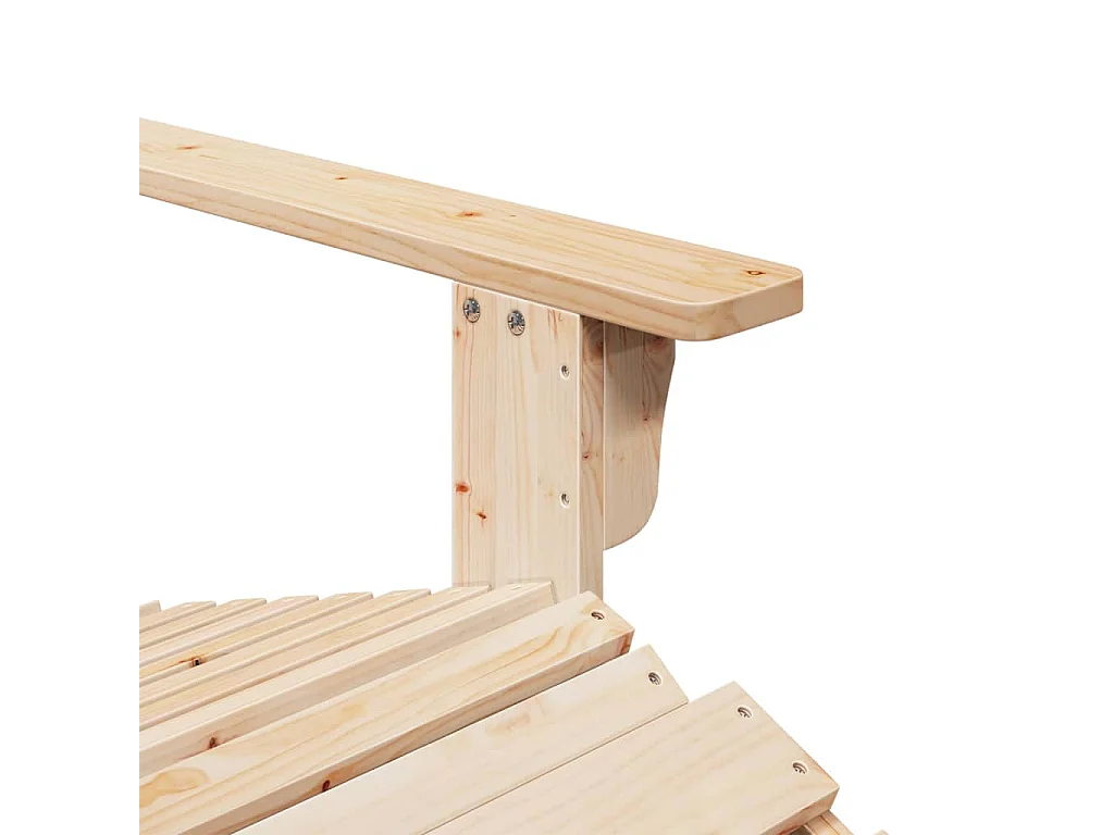 Silla Adirondack con otomana en madera maciza de abeto